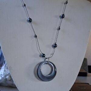 Elegant Black and Silver Necklace